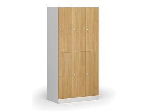 satni skrinka s uloznymi boxy 6 boxu 1850 x 900 x 500 mm cylindricky zamek laminovane dvere buk 111024