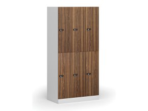 satni skrinka s uloznymi boxy 6 boxu 1850 x 900 x 500 mm mechanicky kodovy zamek laminovane dvere orech 111051