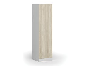 zuzena kovova satni skrinka 2 oddily 1850 x 500 x 500 mm cylindricky zamek laminovane dvere dub prirodni 111089