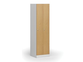 zuzena kovova satni skrinka 2 oddily 1850 x 500 x 500 mm cylindricky zamek laminovane dvere buk 111090