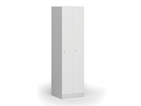 zuzena kovova satni skrinka 2 oddily 1850 x 500 x 500 mm cylindricky zamek laminovane dvere bila 111092
