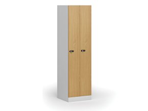 zuzena kovova satni skrinka 2 oddily 1850 x 500 x 500 mm mechanicky kodovy zamek laminovane dvere buk 111055