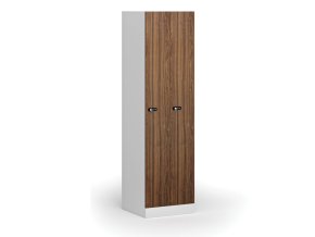 zuzena kovova satni skrinka 2 oddily 1850 x 500 x 500 mm mechanicky kodovy zamek laminovane dvere orech 111056