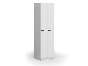 zuzena kovova satni skrinka 2 oddily 1850 x 500 x 500 mm mechanicky kodovy zamek laminovane dvere bila 111057