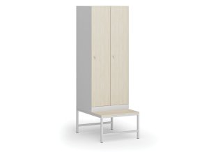 satni skrinka s lavickou 2 oddily 1875 x 600 x 500 800 mm cylindricky zamek laminovane dvere briza 110948