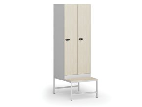 satni skrinka s lavickou 2 oddily 1875 x 600 x 500 800 mm mechanicky kodovy zamek laminovane dvere briza 110938