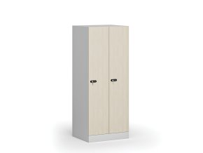 snizena satni skrinka 2 oddily 1500 x 600 x 500 mm mechanicky kodovy zamek laminovane dvere briza 111103