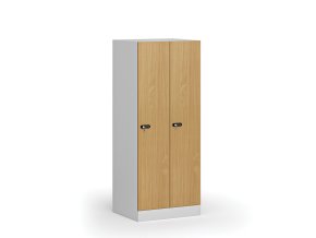 snizena satni skrinka 2 oddily 1500 x 600 x 500 mm mechanicky kodovy zamek laminovane dvere buk 111105