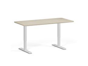 polohovaci stul se zaoblenymi rohy 160x80 cm 2 motory bila podnoz dub prirodni 98430