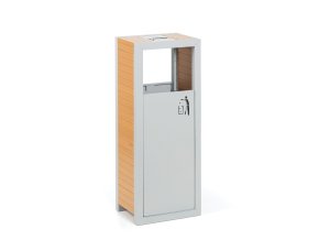 Odpadkový koš s popelníkem, 48 l, šedý / imitace dřeva