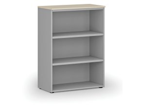 Kancelářský regál PRIMO GRAY, 1087 x 800 x 420 mm, šedá/bříza