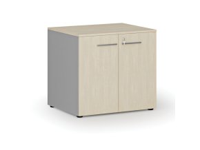 Kancelářská skříň s dveřmi PRIMO GRAY, 735 x 800 x 640 mm, šedá/bříza