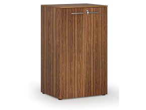 Kancelářská skříň s dveřmi PRIMO WOOD, 3 police, 800 x 640 x 1335 mm, ořech