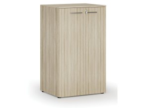 Kancelářská skříň s dveřmi PRIMO WOOD, 3 police, 800 x 640 x 1335 mm, dub přírodní