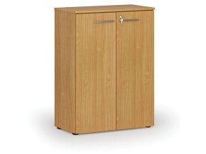 Kancelářská skříň s dveřmi PRIMO WOOD, 800 x 420 x 1087 mm, buk