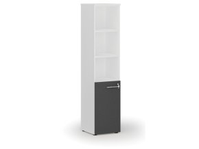 kombinovana kancelarska skrin primo white dvere na 2 patra 400 x 420 x 1781 mm bila grafit 71125