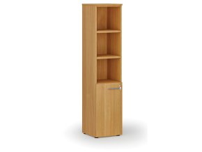 Kombinovaná kancelářská skříň PRIMO WOOD, dveře na 2 patra, 400 x 420 x 1781 mm, buk