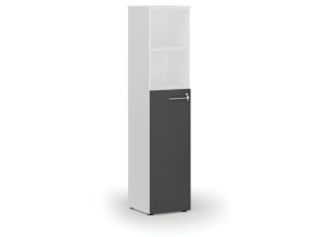 kombinovana kancelarska skrin primo white dvere na 3 patra 400 x 420 x 1781 mm bila grafit 71251
