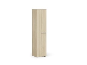 Úzká kancelářská skříň PRIMO WOOD, 400 x 420 x 1781 mm, dub přírodní