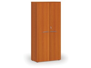Kancelářská skříň s dveřmi PRIMO WOOD, 800 x 420 x 1781 mm, třešeň