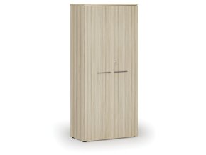 Kancelářská skříň s dveřmi PRIMO WOOD, 800 x 420 x 1781 mm, dub přírodní