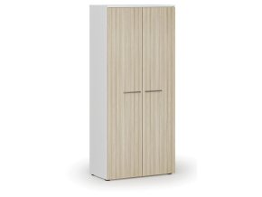 Šatní skříň s výsuvem PRIMO WHITE, 800 x 420 x 1781 mm, bílá/dub přírodní