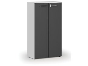 kancelarska skrin s dvermi primo white 800 x 420 x 1434 mm bila grafit 73198