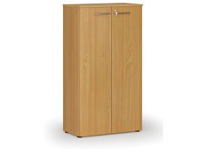 Kancelářská skříň s dveřmi PRIMO WOOD, 1434 x 800 x 420 mm, buk