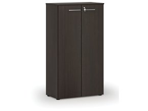 Kancelářská skříň s dveřmi PRIMO WOOD, 1434 x 800 x 420 mm, wenge