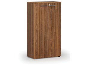 Kancelářská skříň s dveřmi PRIMO WOOD, 1434 x 800 x 420 mm, ořech