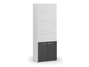 kombinovana kancelarska skrin primo white dvere na 2 patra 800 x 420 x 2128 mm bila grafit 73340