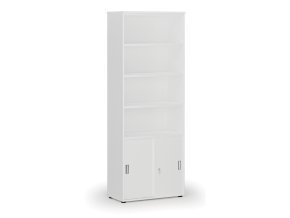 kombinovana kancelarska skrin primo white zasouvaci dvere na 2 patra 800 x 420 x 2128 mm bila 73498