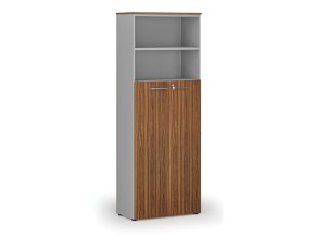 kombinovana kancelarska skrin primo gray dvere na 4 patra 800 x 420 x 2128 mm seda orech 73787