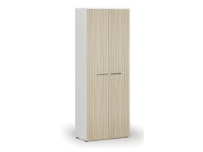kancelarska skrin s dvermi primo white 800 x 420 x 2128 mm bila dub prirodni 74164
