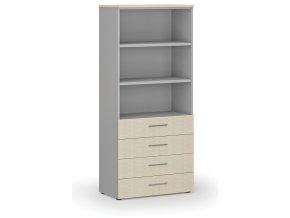 kancelarska skrin se zasuvkami primo gray 800 x 420 x 1781 mm seda briza 74318