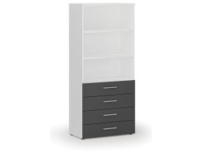 kancelarska skrin se zasuvkami primo white 800 x 420 x 1781 mm bila grafit 74385