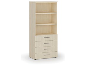 Kancelářská skříň se zásuvkami PRIMO WOOD, 1781 x 800 x 420 mm, bříza