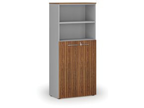 kombinovana kancelarska skrin primo gray dvere na 3 patra 800 x 420 x 1781 mm seda orech 71662