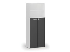 kombinovana kancelarska skrin primo white dvere na 4 patra 800 x 420 x 2128 mm bila grafit 73813
