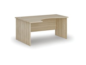Ergonomický kancelářský psací stůl PRIMO WOOD, 160x120 cm, levý, dub přírodní
