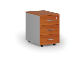 Kancelářský mobilní kontejner PRIMO GRAY, 3 zásuvky, šedá/třešeň