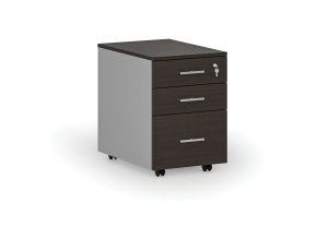kancelarsky mobilni kontejner na zavesne slozky primo gray 3 zasuvky seda wenge 71092