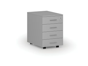 Kancelářský mobilní kontejner PRIMO GRAY, 4 zásuvky, šedá