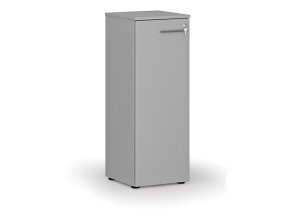 Nízká kancelářská skříň s dveřmi PRIMO GRAY, 400 x 420 x 1087 mm, šedá