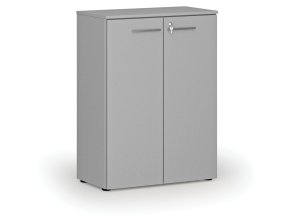 Kancelářská skříň s dveřmi PRIMO GRAY, 1087 x 800 x 420 mm, šedá