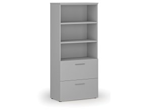 Skříň se zásuvkami pro závěsné složky PRIMO GRAY, 1781 x 800 x 420 mm, šedá