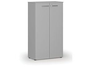 Kancelářská skříň s dveřmi PRIMO GRAY, 1434 x 800 x 420 mm, šedá