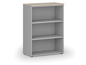 Kancelářský regál PRIMO GRAY, 1087 x 800 x 420 mm, šedá/dub přírodní
