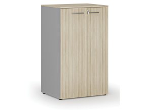 kancelarska skrin s dvermi primo gray 3 police 800 x 640 x 1335 mm seda dub prirodni 74465