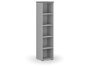 Kancelářský regál PRIMO GRAY, 400 x 420 x 1781 mm, šedá/grafit